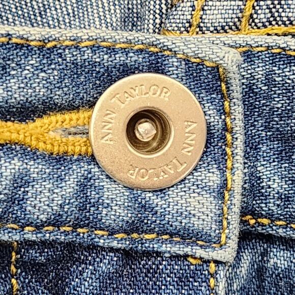 Vintage 90s Ann Taylor Jeans Womens 12 Blue High Rise Wide Leg Baggy Loose Fit - Picture 2 of 11